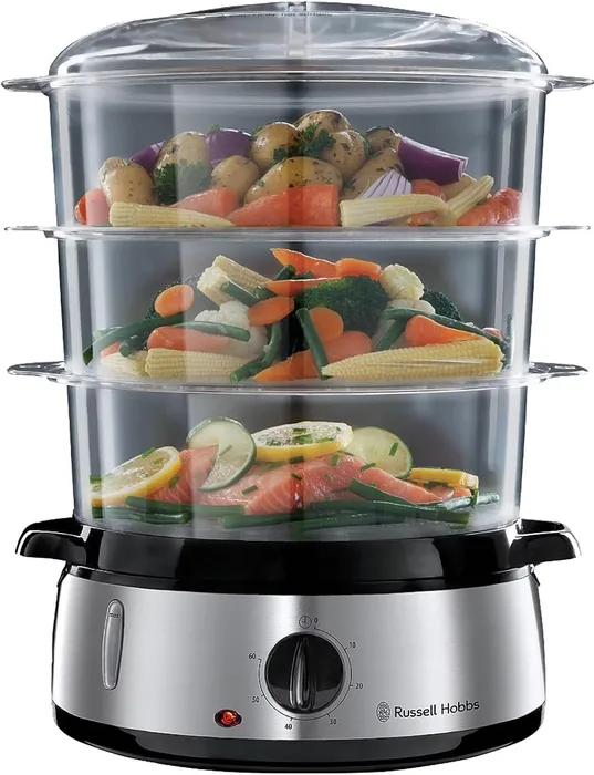 Russell Hobbs Vaporiera 9L 3 Contenitori Multicottura Riso 6 Portauova