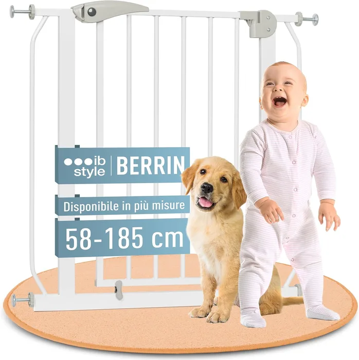 ib style Berrin Cancelletto Estensibile 115-125cm Senza Forature Metallo 90° Stop