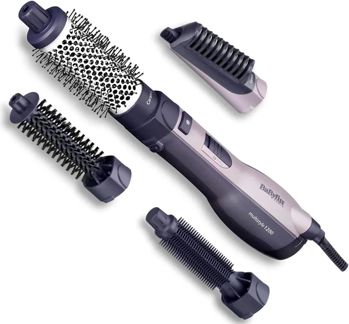 BaByliss AS121E Spazzola Aria 4 Accessori Anti-Crespo Ceramica Multi-Style