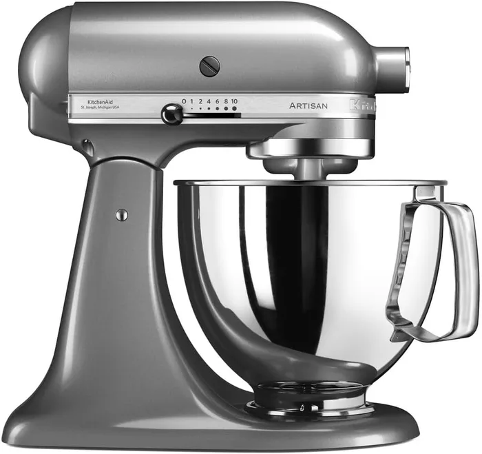 KitchenAid Artisan 5KSM150 4.8L 3 Accessori Argento Placcato Robot Cucina Testa Inclinabile