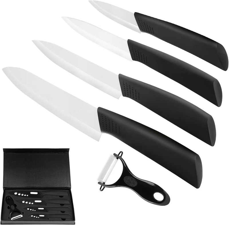 Ballery Set Coltelli Ceramica 5 Pezzi 4 Coltelli + Pelapatate Cucina Multifunzione