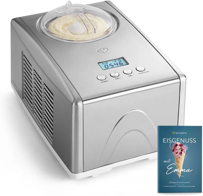 Springlane Emma 1.5L Gelatiera Compressore Autorefrigerante Acciaio Inox