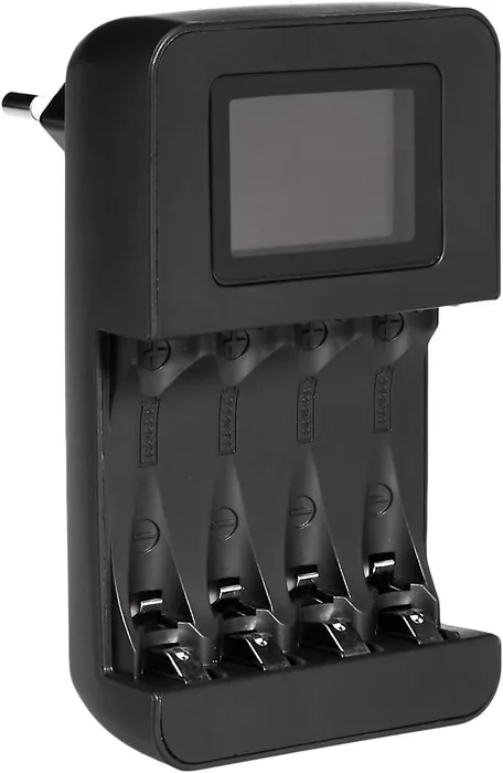 Amazon Basics Caricabatteria Digitale Intelligente 4 Slot AA AAA Ni-MH