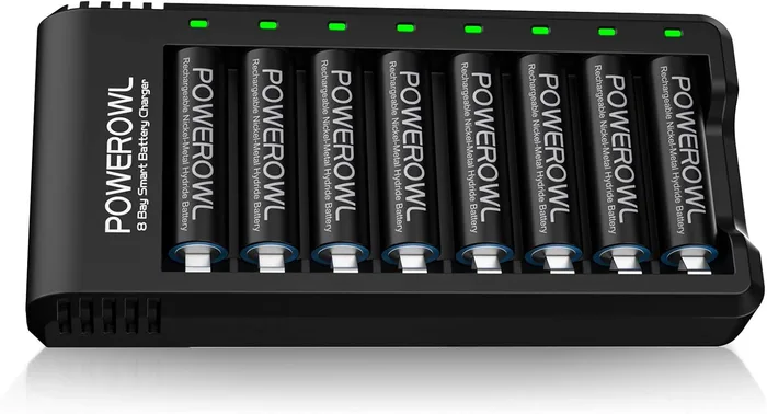 POWEROWL 8 Pile AA Ricaricabili 2800mAh Ni-MH 1200 Cicli