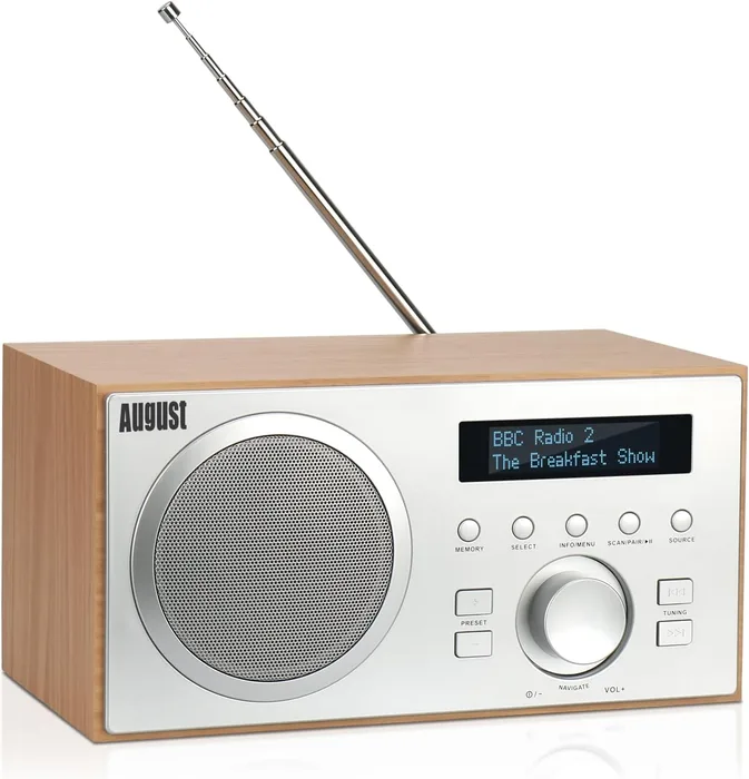 August MB420 Radio DAB DAB+ FM Doppia Sveglia Bluetooth Casa VHF RDS 60 Preselezioni