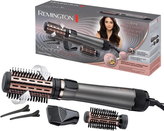 Remington Spazzola Rotante 1000W Cheratina Setole 40/50mm 2 Velocità
