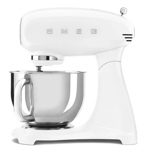 Smeg SMF03WHEU Impastatrice Planetaria 800W 4.8L 10 Velocità Smooth Start 3 Fruste Coperchio