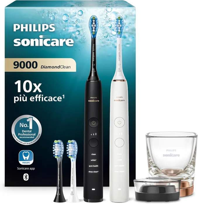 Philips Sonicare DiamondClean 9000 Spazzolino Sonico App Sensore Pressione 4 Modalità Doppia
