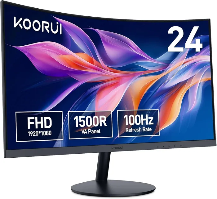 KOORUI Monitor 23.6 Curvo 1500R Full HD VA 100Hz Gaming Eye Saver