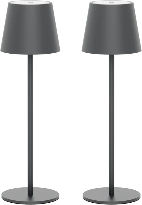 Klighten 2 Pezzi Lampada da Tavolo Wireless Alluminio