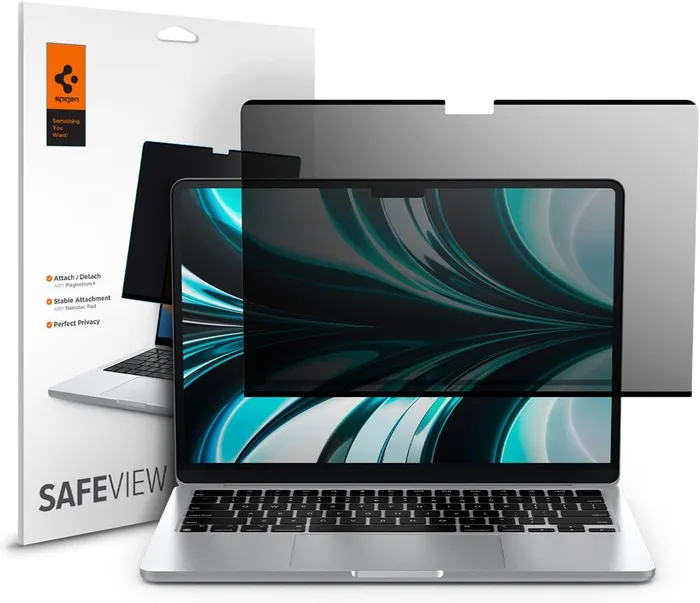 Spigen Safeview Filtro Privacy Magnetico MacBook Air 13 M5/M4/M3/M2 Anti-Spia