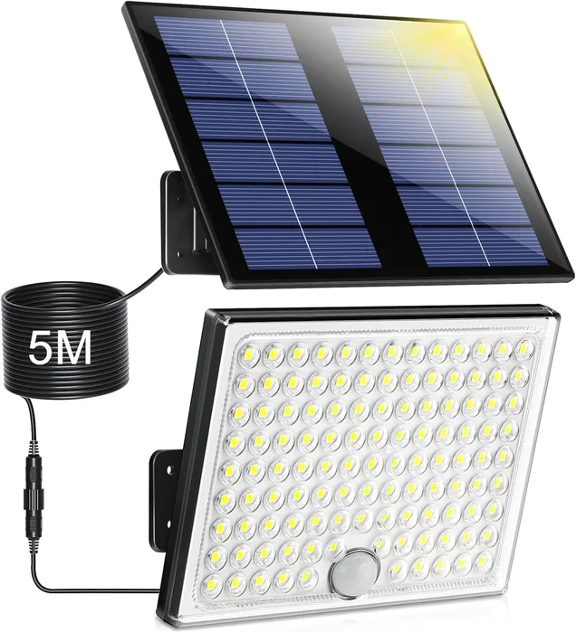 Lampada Solare Esterno 113 LED Sensore Movimento 2000mAh 4 Modalità