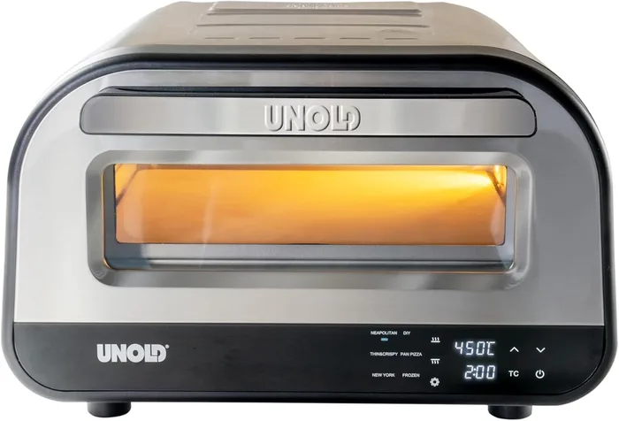 Unold Luigi 68816 Forno Pizza Elettrico Inox 400°C Cordierite 2 Minuti