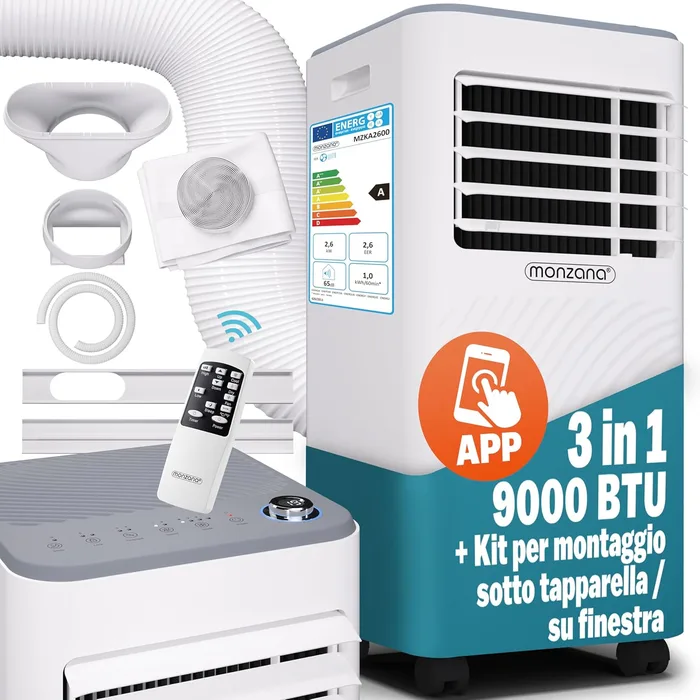 MONZANA Climatizzatore Mobile 9000 BTU Alexa