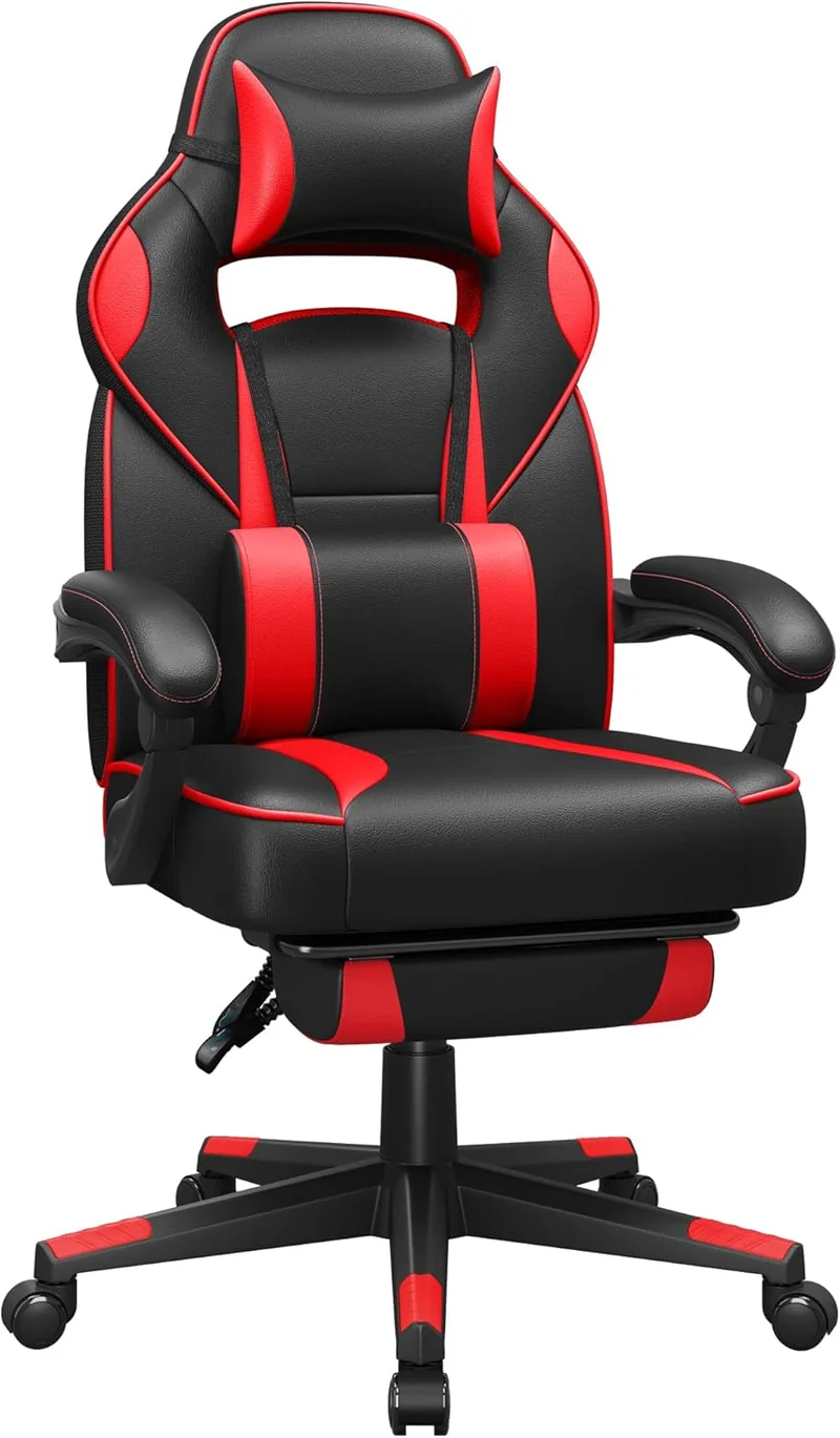 SONGMICS Sedia Gaming Racing Ergonomica Poggiapiedi 150kg Reclinabile