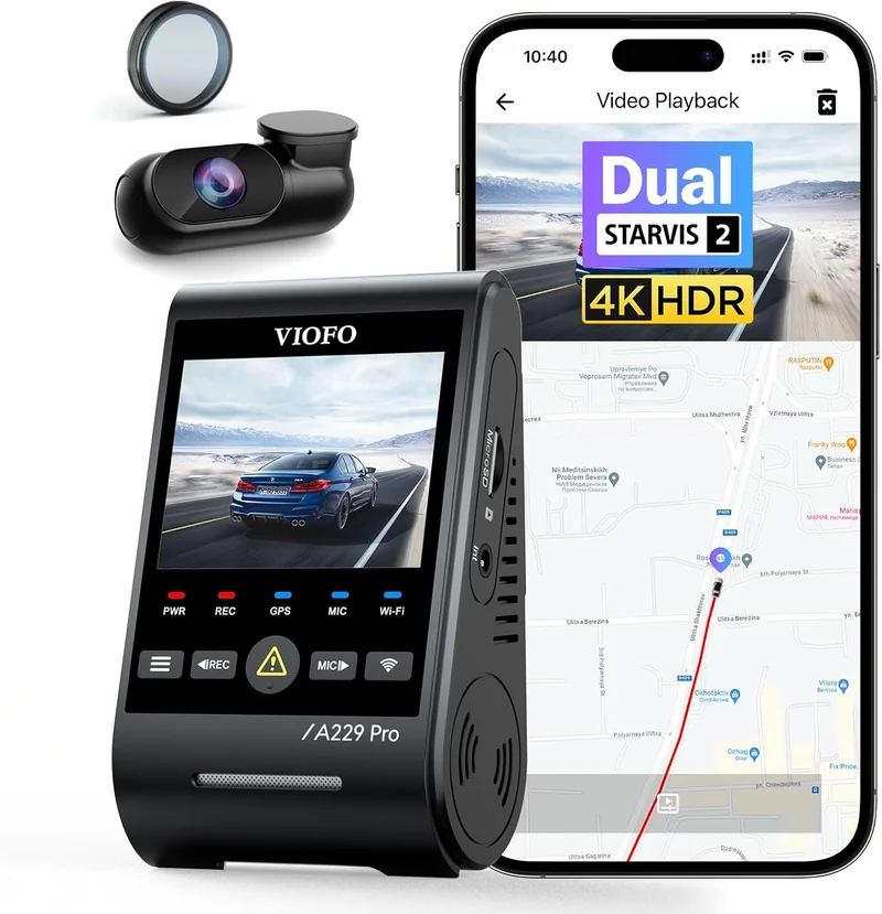 VIOFO A229 Pro 4K+2K Dual STARVIS 2 HDR Voice Control