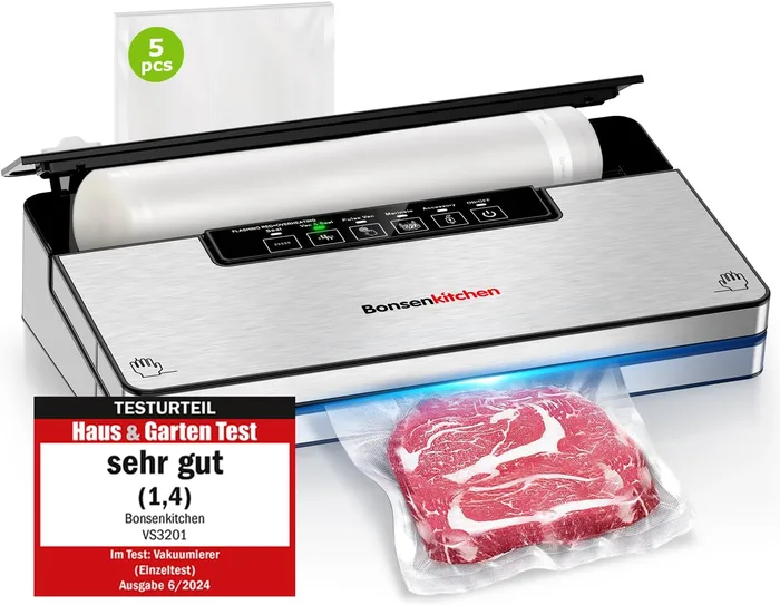 Bonsenkitchen Macchina Sottovuoto 5 Modalità 8 L/min Globefish High Speed