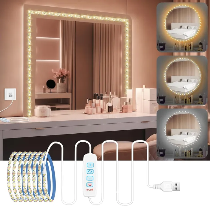 Specchio LED trucco Hollywood Pro vanity station con 80 LED e Bluetooth