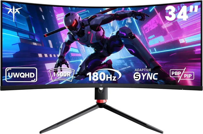 KTC Monitor 34 Curvo 1500R UWQHD 3440x1440 180Hz Gaming HDR10 1ms