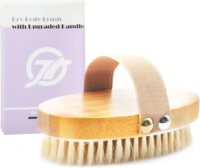 FREATECH Spazzola Corpo a Secco Setole Naturali Esfoliante Cellulite Drenaggio