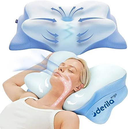 Derila Ergo Cuscino Cervicale Memory Foam a Farfalla Tecnologia Avanzata