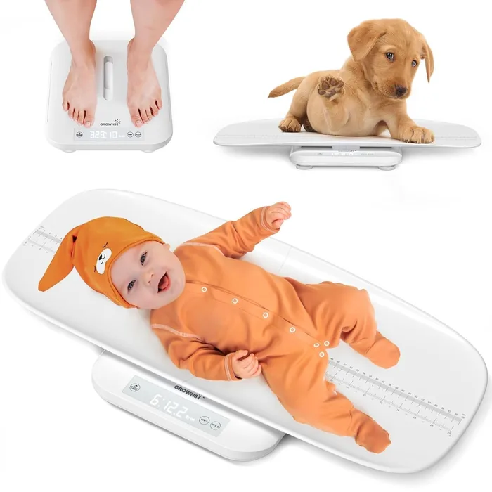 Grownsy Bilancia Neonato Digitale Multi-uso Adulti 150kg Vassoio Removibile Tara