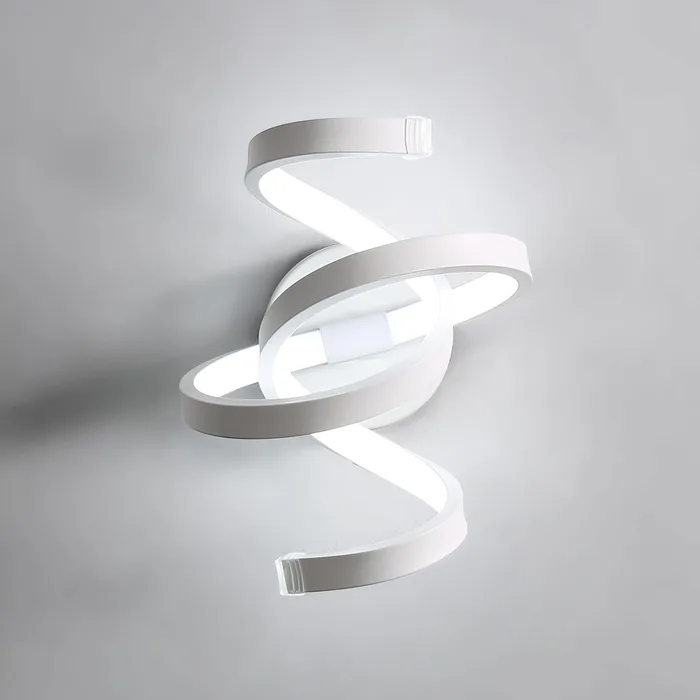 SENQIU Applique Parete Interno LED 20W Lampada Parete Moderno Design Spirale Bianco 6500K