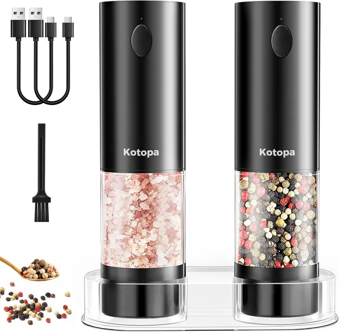Kotopa Macina Sale Pepe Elettrico Ricaricabile Macinino Ceramica 5 Livelli LED Set