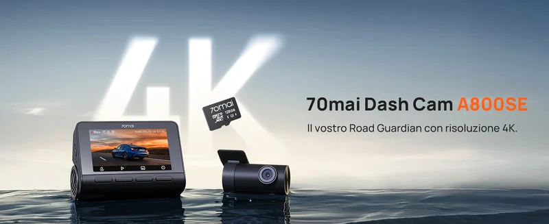 70mai A800SE Dashcam 4K+1080P GPS WiFi Fronte+Retro
