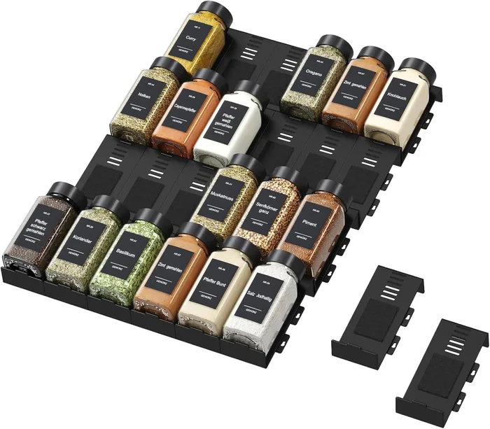 Lifewit Portaspezie Cassetto 24 Pezzi Senza Bottiglie Regolabile Combinabile Salvaspazio