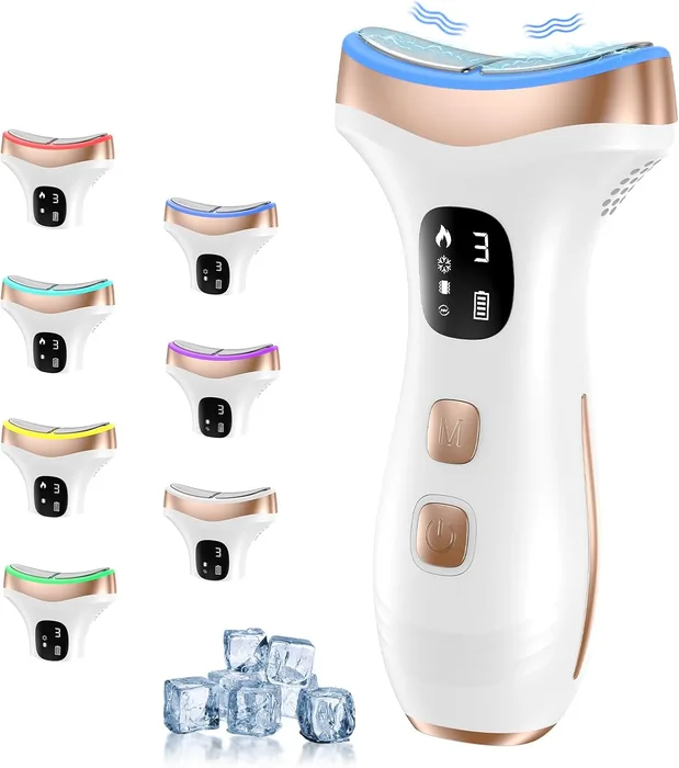 Massaggiatore Viso Lifting EMS 7 Modi Freddo 15°C Caldo 45°C Gua Sha Radiofrequenza