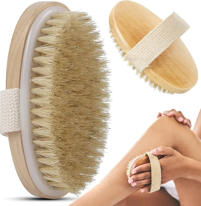 Set spazzole dry brushing con manico bambù FSC e setole naturali sisal