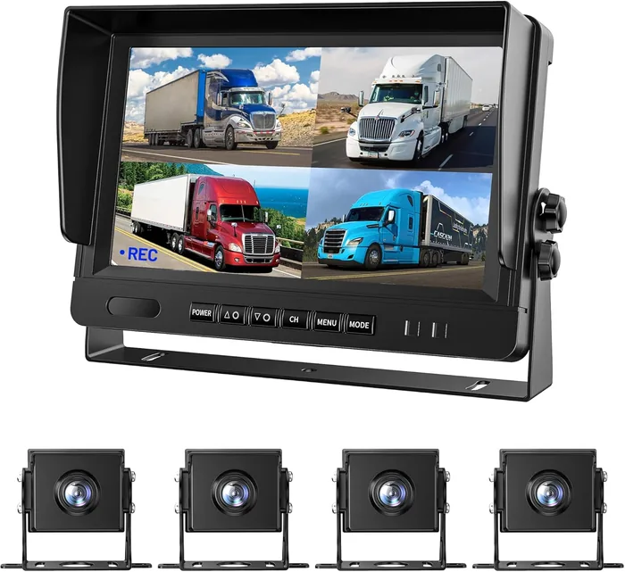 Sistema AHD 9 pollici 4 telecamere camion camper dashcam professionale