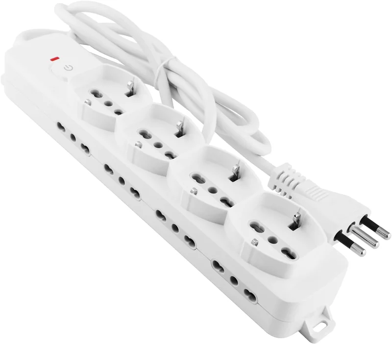 Extrastar multipresa 12 posti polivalenti Schuko universali bianco
