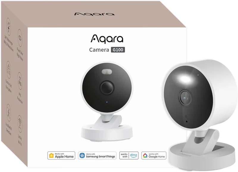 Aqara G100 telecamera 2K HomeKit Secure Video AI Wi-Fi 6 visione notturna