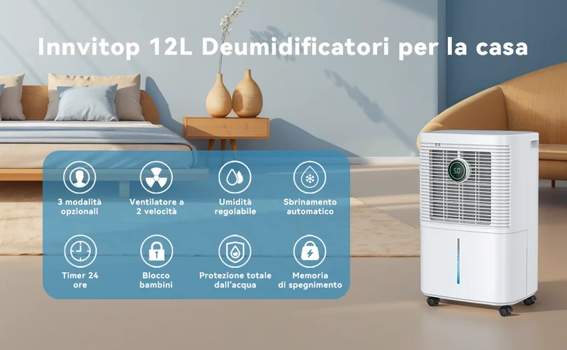 Cantina con deumidificatore industriale che combatte l'umidità delle pareti
