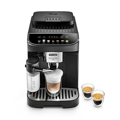 Macchina da caffè automatica che macina chicchi di caffè freschi